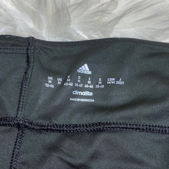 NWT Adidas Crop Leggings D2M 3 Stripe 3/4 Length - Picture 5 of 7